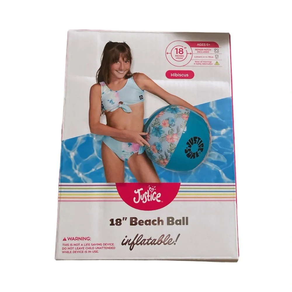 Justice Blue Beach Ball for Vibrant Poolside Fun